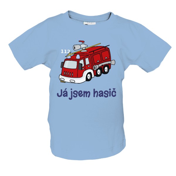 Tričko s potiskem Malý hasič – dětský kousek s hasičským autem