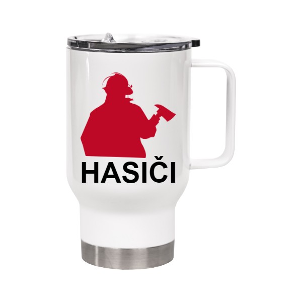 Cestovní termohrnek s uchem s potiskem Termo hrnek Hasiči 