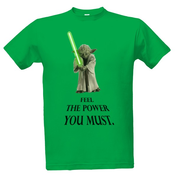 Tričko s potiskem Yoda feel the power